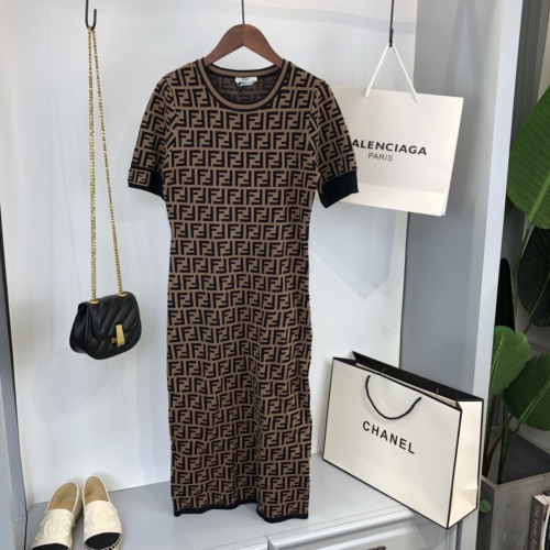 Fendi Dresses Short Sleeved For Women #1067378 $96.00 USD, Wholesale Replica Fendi Dresses