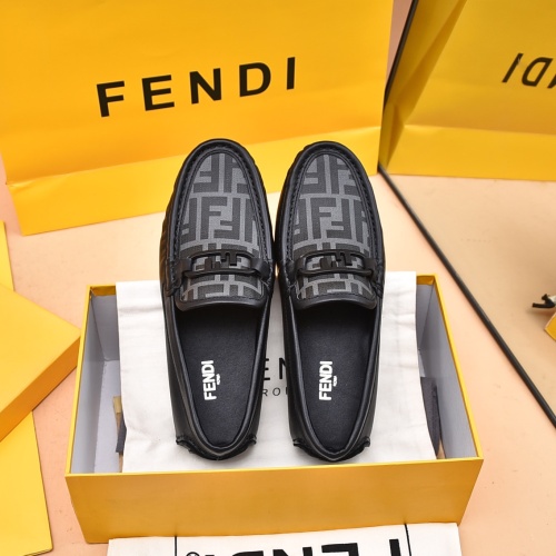 Replica Fendi Leather Shoes For Men #1070121 $80.00 USD for Wholesale