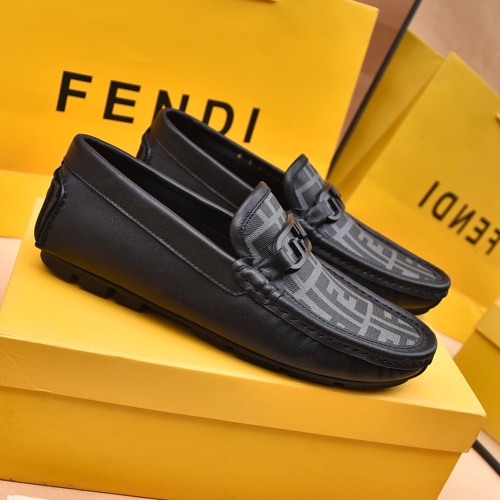 Replica Fendi Leather Shoes For Men #1070121 $80.00 USD for Wholesale