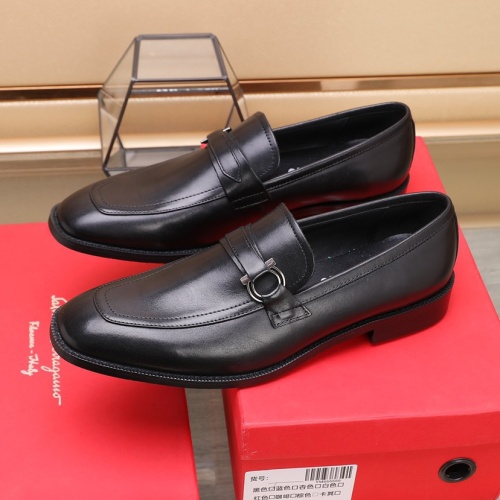 Replica Salvatore Ferragamo Leather Shoes For Men #1070460 $88.00 USD for Wholesale