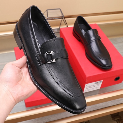 Replica Salvatore Ferragamo Leather Shoes For Men #1070460 $88.00 USD for Wholesale