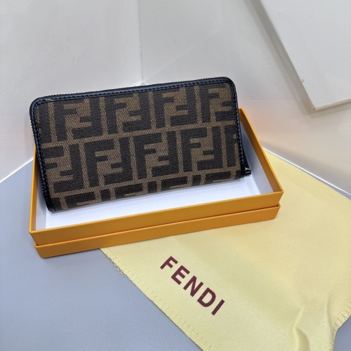 Replica Fendi AAA Man Wallets #1075733 $45.00 USD for Wholesale