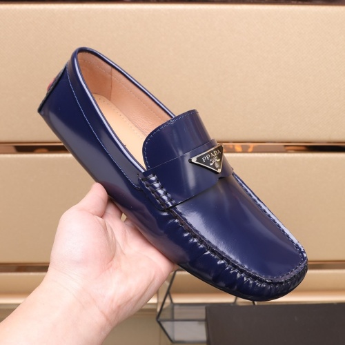 Replica Prada Leather Shoes For Men #1079333 $88.00 USD for Wholesale