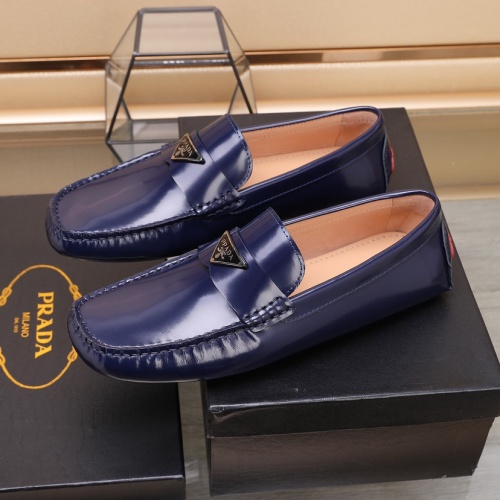 Replica Prada Leather Shoes For Men #1079333 $88.00 USD for Wholesale