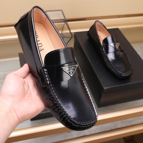 Replica Prada Leather Shoes For Men #1079334 $88.00 USD for Wholesale