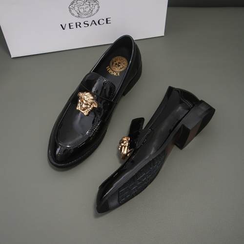 Versace Leather Shoes For Men #1080755 $76.00 USD, Wholesale Replica Versace Leather Shoes