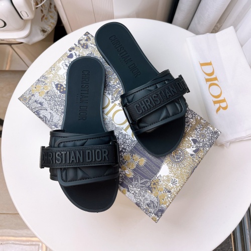 Replica Christian Dior Slippers For Women #1098098 $56.00 USD for Wholesale