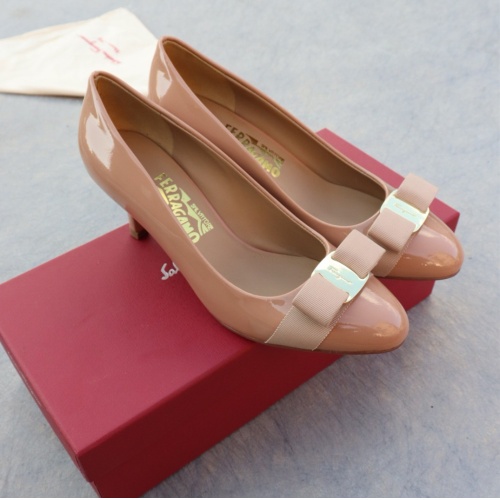 Replica Salvatore Ferragamo High-Heeled Shoes For Women #1099083 $96.00 USD for Wholesale