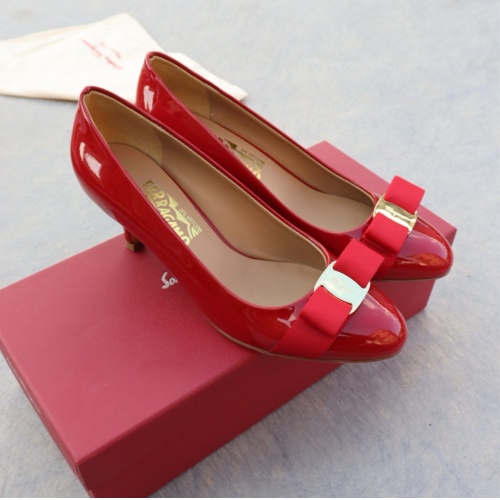 Replica Salvatore Ferragamo High-Heeled Shoes For Women #1099086 $96.00 USD for Wholesale