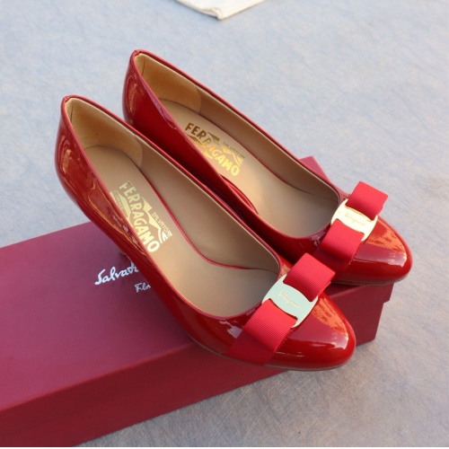 Replica Salvatore Ferragamo High-Heeled Shoes For Women #1099095 $96.00 USD for Wholesale