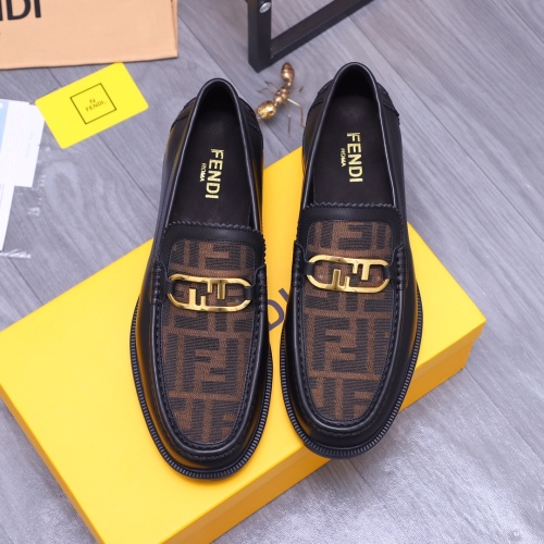 Replica Fendi Leather Shoes For Men #1148221 $80.00 USD for Wholesale