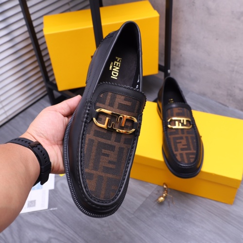 Replica Fendi Leather Shoes For Men #1148221 $80.00 USD for Wholesale