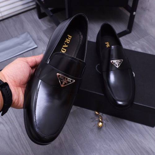 Replica Prada Leather Shoes For Men #1156363 $92.00 USD for Wholesale