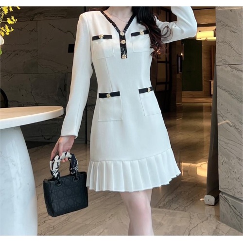 Replica Chanel Dresses Long Sleeved For Women #1184215 $118.00 USD for Wholesale