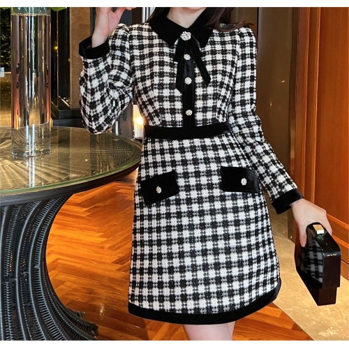 Replica Chanel Dresses Long Sleeved For Women #1184218 $115.00 USD for Wholesale