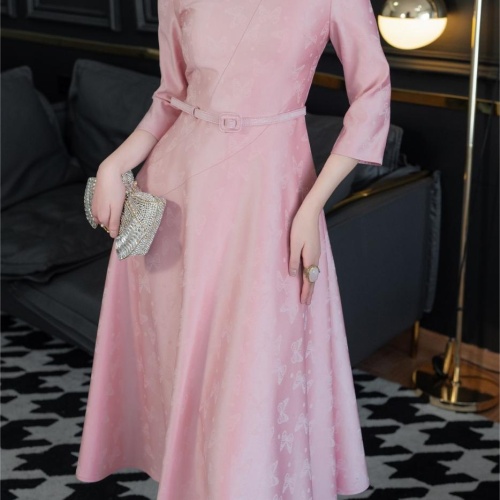 Christian Dior Dresses Middle Sleeved For Women #1184233 $122.00 USD, Wholesale Replica Christian Dior Dresses