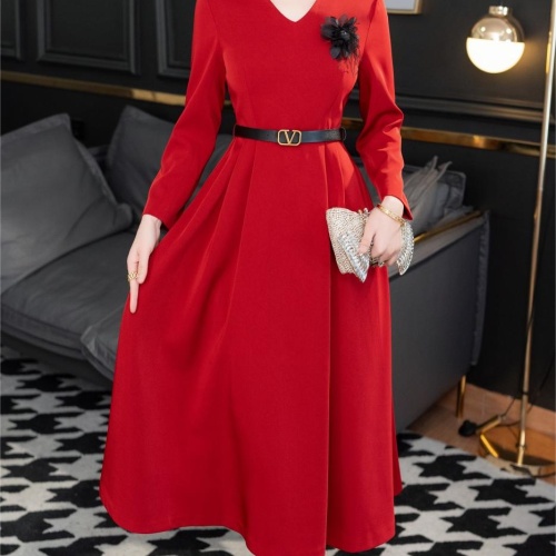 Valentino Dresses Long Sleeved For Women #1184260 $112.00 USD, Wholesale Replica Valentino Dresses