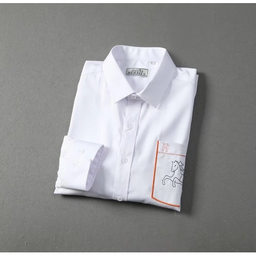 Replica Hermes Shirts Long Sleeved For Men #1192226 $42.00 USD for Wholesale