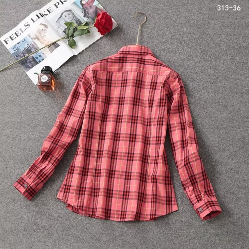 Replica Burberry Shirts Long Sleeved For Women #1192296 $36.00 USD for Wholesale