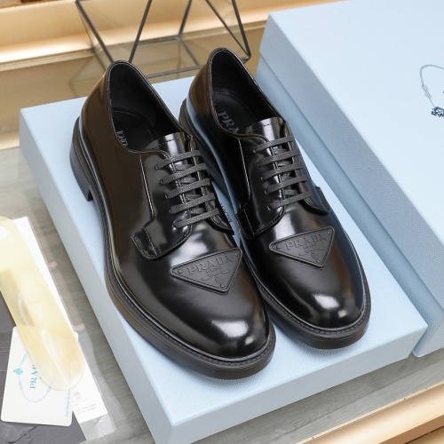 Replica Prada Leather Shoes For Men #1196712 $125.00 USD for Wholesale