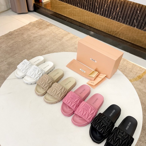 Replica MIU MIU Slippers For Women #1198139 $82.00 USD for Wholesale