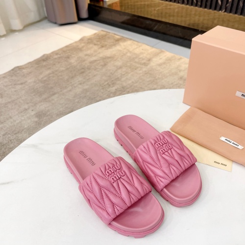 Replica MIU MIU Slippers For Women #1198140 $82.00 USD for Wholesale