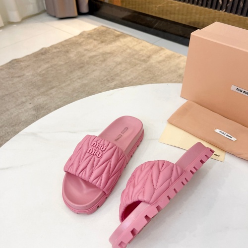 Replica MIU MIU Slippers For Women #1198140 $82.00 USD for Wholesale