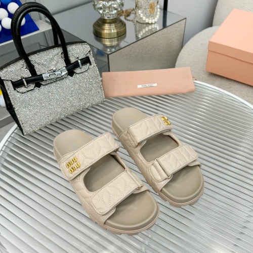 Replica MIU MIU Slippers For Women #1198396 $85.00 USD for Wholesale