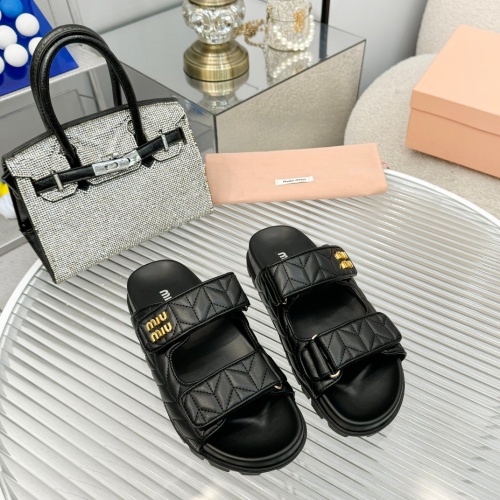 Replica MIU MIU Slippers For Women #1198398 $85.00 USD for Wholesale