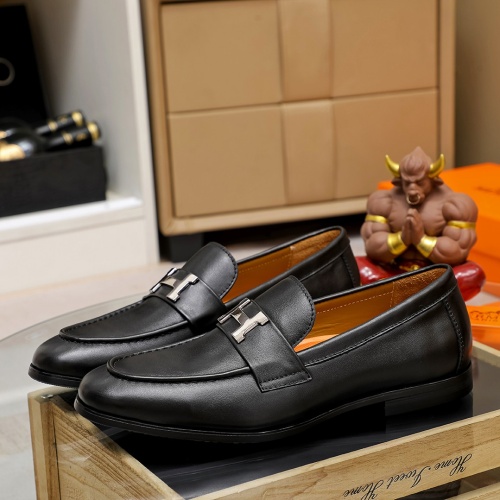 Replica Hermes Leather Shoes For Men #1204874 $92.00 USD for Wholesale