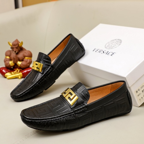 Replica Versace Leather Shoes For Men #1205125 $76.00 USD for Wholesale