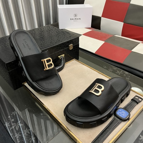 Replica Balmain Slippers For Men #1207470 $52.00 USD for Wholesale