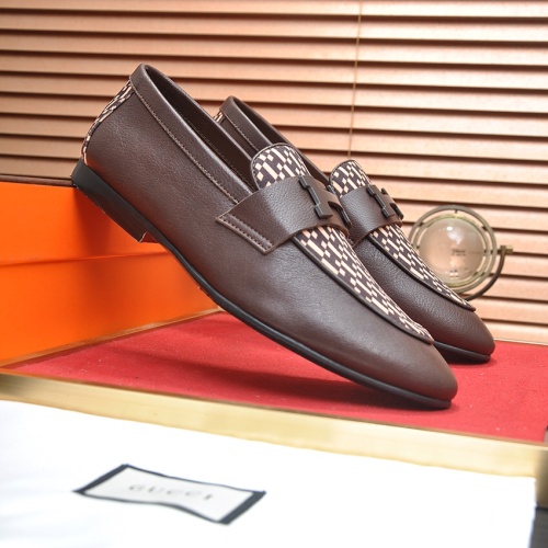 Replica Hermes Leather Shoes For Men #1207613 $100.00 USD for Wholesale