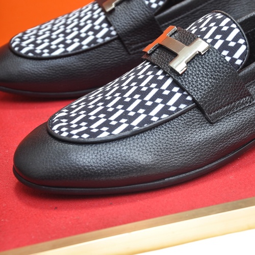 Replica Hermes Leather Shoes For Men #1207615 $100.00 USD for Wholesale