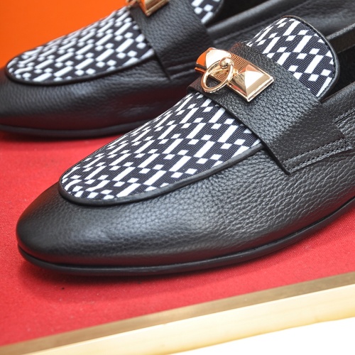 Replica Hermes Leather Shoes For Men #1207619 $100.00 USD for Wholesale