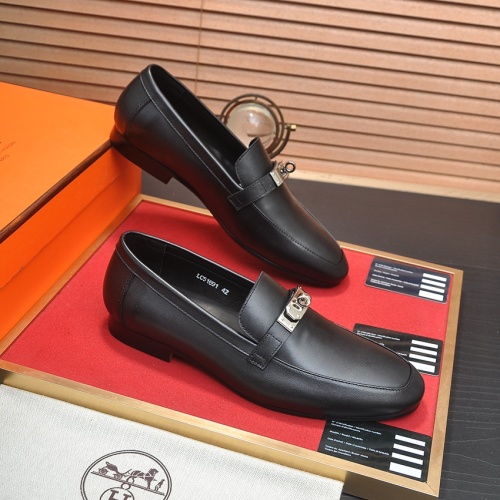 Replica Hermes Leather Shoes For Men #1207626 $102.00 USD for Wholesale