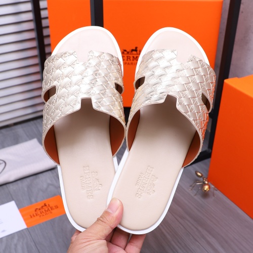 Replica Hermes Slippers For Men #1207892 $48.00 USD for Wholesale