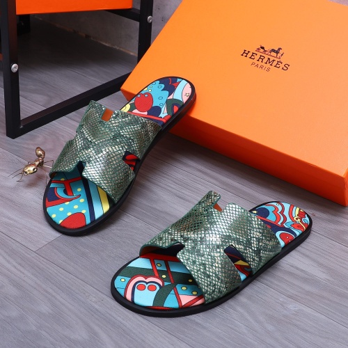 Replica Hermes Slippers For Men #1207898 $48.00 USD for Wholesale