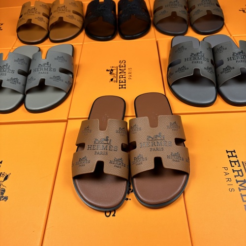 Replica Hermes Slippers For Men #1208494 $48.00 USD for Wholesale