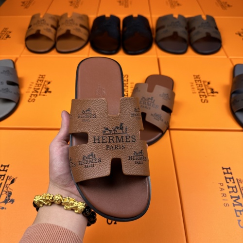 Replica Hermes Slippers For Men #1208494 $48.00 USD for Wholesale