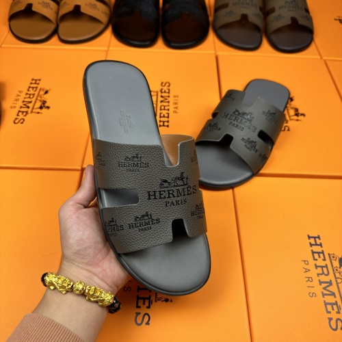 Replica Hermes Slippers For Men #1208496 $48.00 USD for Wholesale