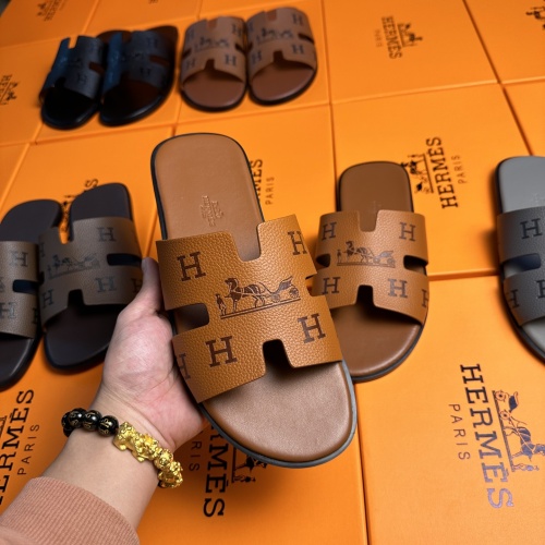 Replica Hermes Slippers For Men #1208498 $48.00 USD for Wholesale