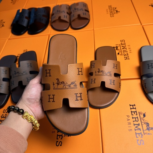 Replica Hermes Slippers For Men #1208498 $48.00 USD for Wholesale