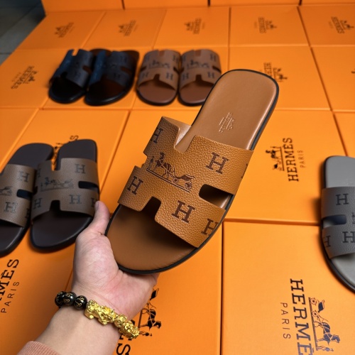 Replica Hermes Slippers For Men #1208498 $48.00 USD for Wholesale