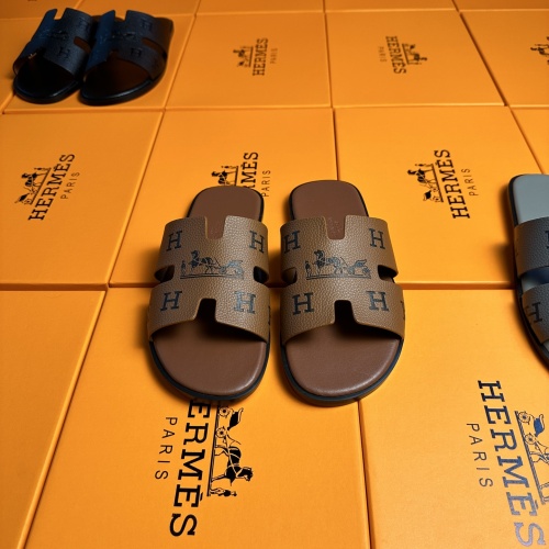 Replica Hermes Slippers For Men #1208499 $48.00 USD for Wholesale