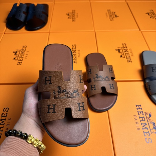 Replica Hermes Slippers For Men #1208499 $48.00 USD for Wholesale