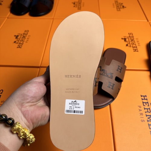 Replica Hermes Slippers For Men #1208499 $48.00 USD for Wholesale