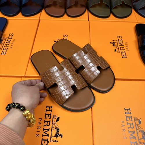 Replica Hermes Slippers For Men #1208508 $48.00 USD for Wholesale