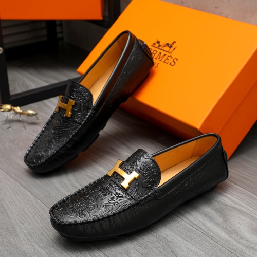 Replica Hermes Leather Shoes For Men #1209242 $68.00 USD for Wholesale