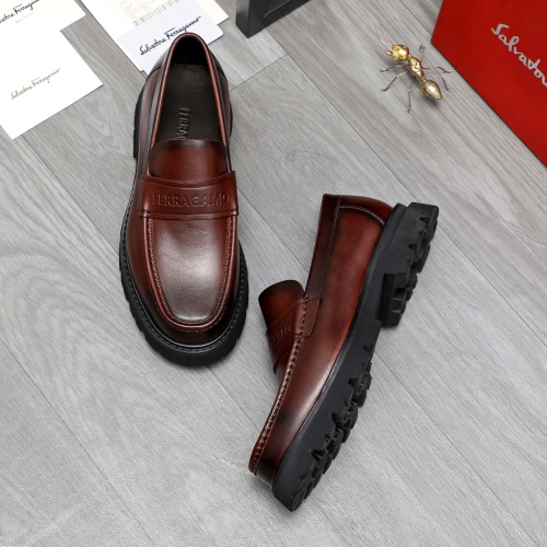 Replica Salvatore Ferragamo Leather Shoes For Men #1209301 $82.00 USD for Wholesale